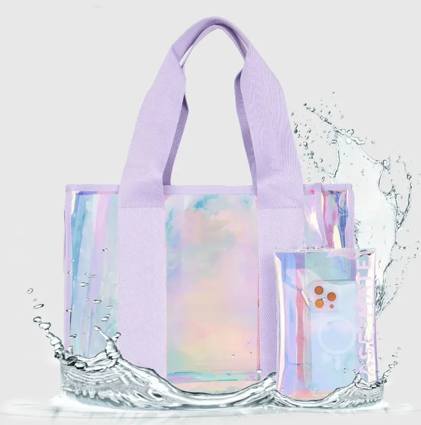 New Symphony Transparent PVC Women's Handbag Colorful Crossbody Beach Bag Waterproof Swimming Bag Waterproof Mobile Phone Bag