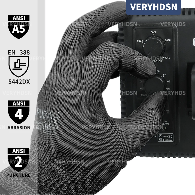 3 pairs Work Gloves Ultra-Thin for men Black High Performance Knit Wrist Cuff Firm Non-Slip Grip Durable&Breathable Touchscreen