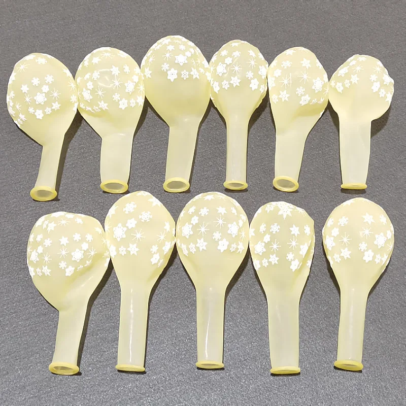 10Pcs Snowflake Birthday Balloons 12inch Snow Frozen Snowflakes Transparent Balloons Birthday Decoration Christmas Party Decor