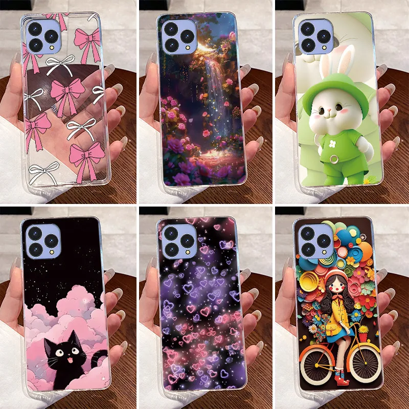 For Cubot P80 P60 Case For CubotP60 P 80 Phone Case Back Cover Silicone Soft Transparent TPU Cute Love Rabbit Funny Bumper Shell