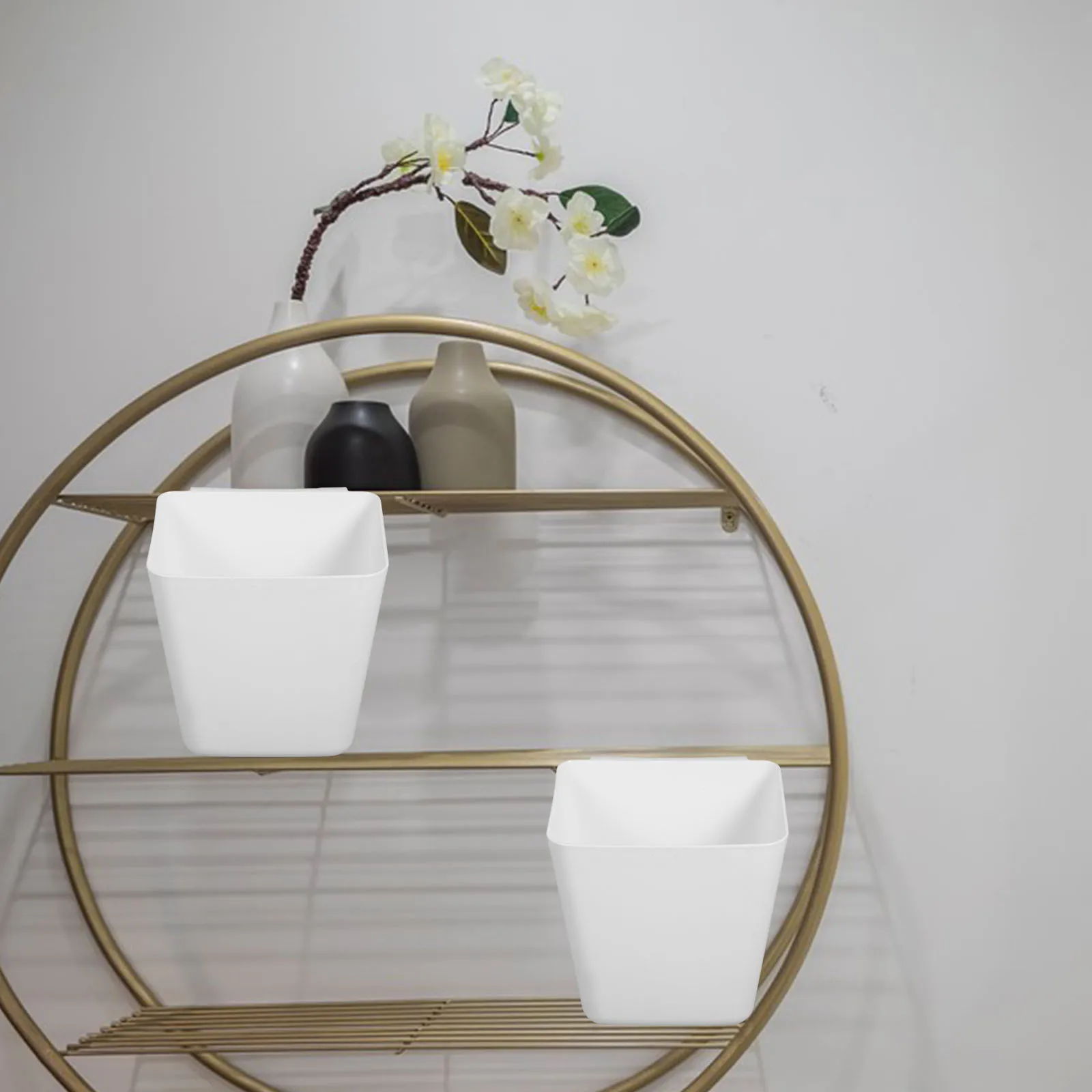 

6Pcs Hanging Storage Cup ABS Plastic Small Hanging Trash Can for Rolling Cart Cart Accessories Waste Basket Trash Can