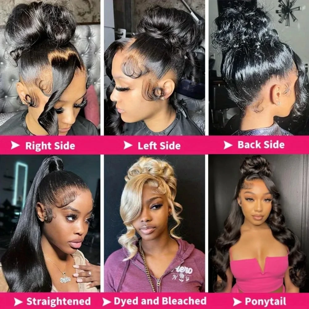 Nexora 1b شعر مستعار أسود الجسم موجة شعر مستعار Invisi حزام 360 شعر مستعار دانتيل كامل شعر الإنسان قبل قطعها Hd ابيض عقدة خصلات الشعر المستعار البرازيلي