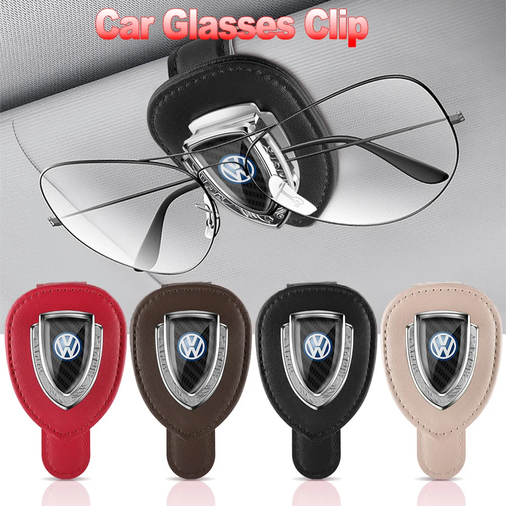 1PCS Zinc Alloy Car Sunglasses Holder Clip Universal Magnetic Glasses Eyeglass Hanger Clip Auto Accessories For VW RLINE POLO R