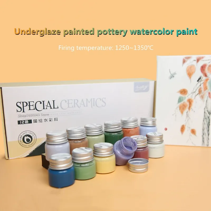 

12-цветная керамика, художественная подглазурная акварельная краска Morandi, цветная глазурь, сделай сам, керамическая раскраска, Цзиндэчжэнь, высокотемпературная глазурь