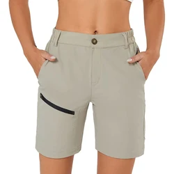 Short de randonnée imperméable à séchage rapide pour femme, pantalon court de voyage, poches zippées, extérieur, camping, golf, escalade