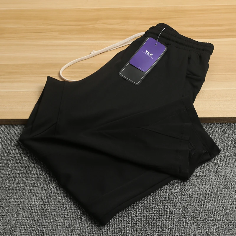 

Men's Knitted Spor Casual Pants Qui Dry Breathable Moisture ng Seven-Foot Length Straight Cut Summer Faion