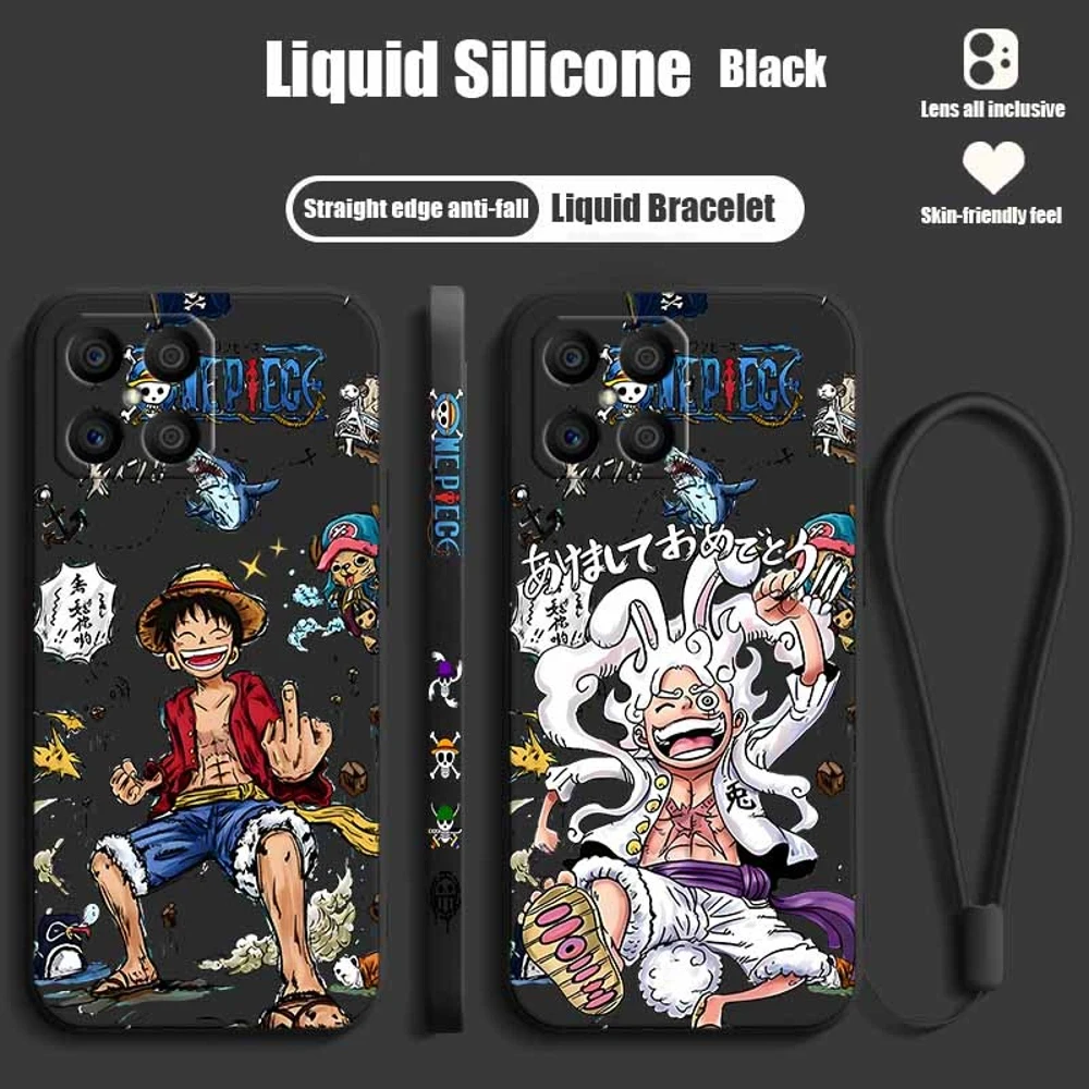 O-One Pieces Anime For Xiaomi Redmi Note 17 15 14 13 12S 12 11 10 Liquid Left Rope Cover Funda Silicone Soft Capa Phone Case