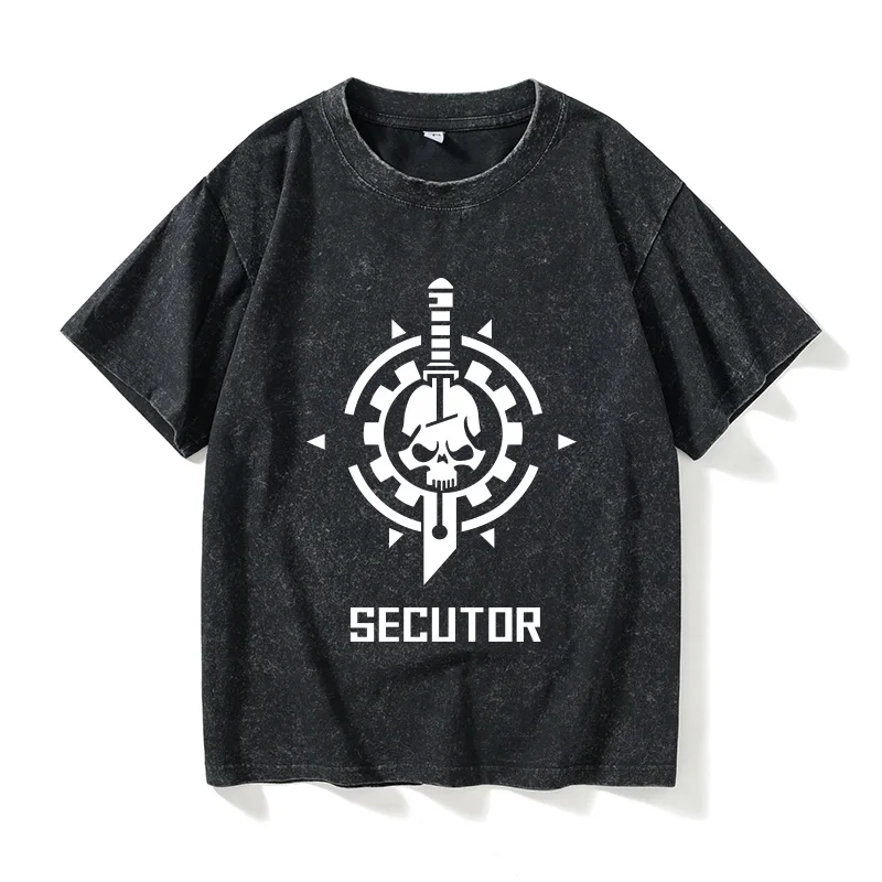 

Loose Fit round Ne ort Sve T-irt Hammer 40K Mechanic God Religion Game Surrounding ex Summer Casual Cotton Tee