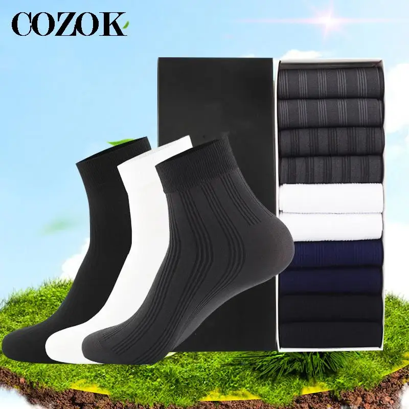 10 Pairs High Quality Dress Socks Men\'s Male Black Business Men Socks Summer Autumn Thin Breathable Sock Crew Calcetines Hombre