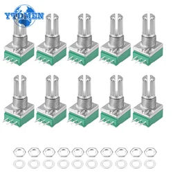 10 szt. RK097N RK097N potencjometr B1K 5K 10K 20K 50K 100K 500K 15mm 3-pinowy wzmacniacz Audio wzmacniacz uszczelniający zestaw potencjometrów