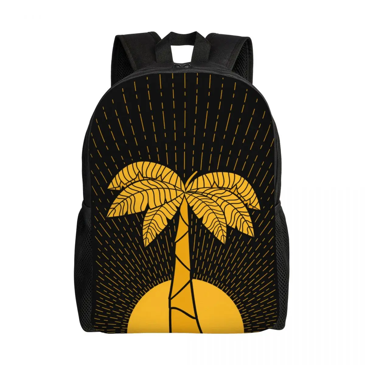 Custom Golden Summer Vibes Dominican Republic Fashion Backpacks for Men Women Waterproof College School Bag Print Bookbag