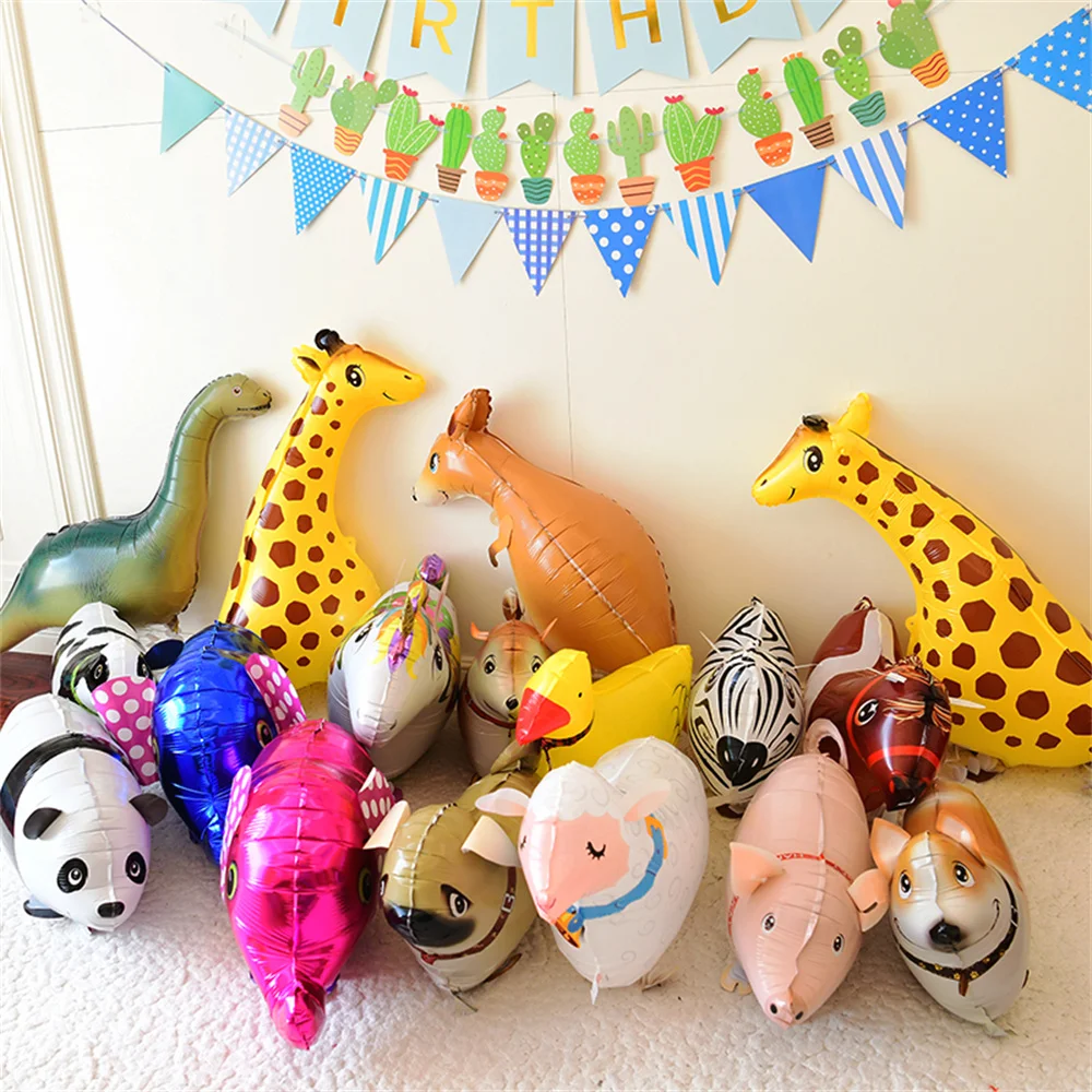 Walking Animal Theme Balloons Duck Rooster Cow Pig Shape Birthday Foil Balloons Baby Shower Farm Country party Helium Ballon