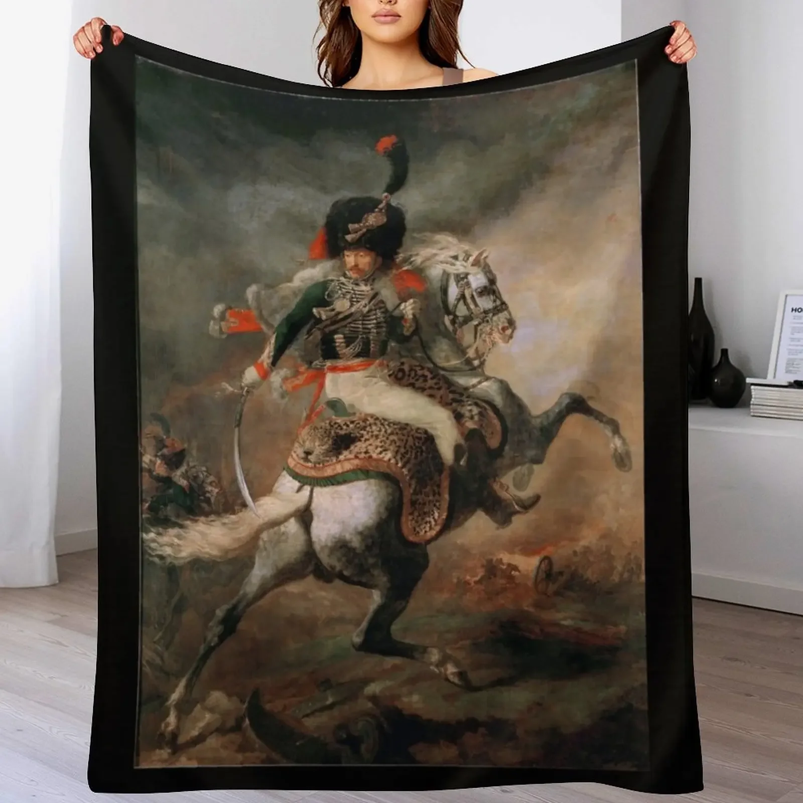 

The Charging Chasseur (Gericault) Throw Blanket Bed warm for winter Fashion Sofas Luxury Throw Blankets