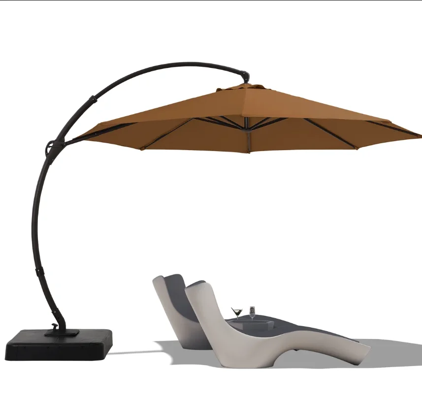 ！@Sun Protective Waterproof Large Cantilever Banana Umbrella Patio Pool Leisure Large Sunshade Umbrella