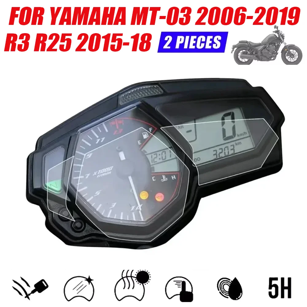 

FOR YAMAHA MT-03 MT03 MT 03 2006-2019 R3 R25 2015-2018 Motorcycle Scratch Cluster Screen Protection Instrument Film Protector
