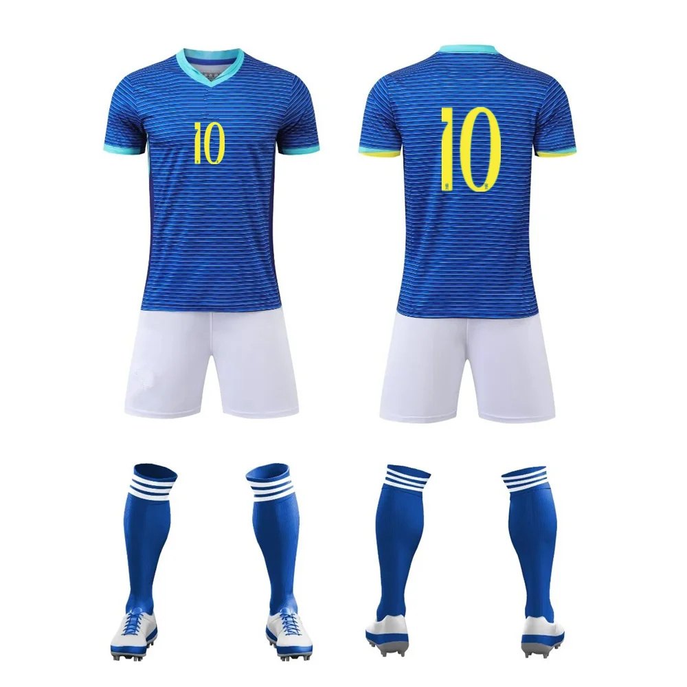 adult children\'s clothing set Football sport Uniforms boy girl Braziles Fans Jersey Training wear games kits Leisure shirt