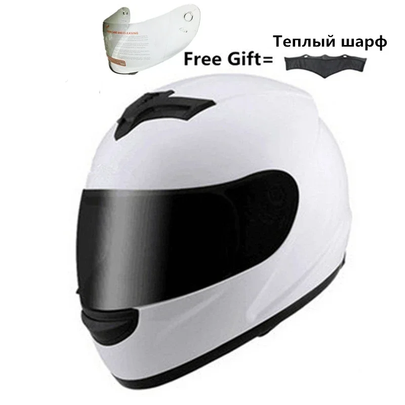 Full Face Motorcycle Helmet Dual Shield With Removable Washable Neckerchief Come With One More Lens