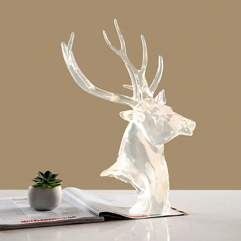 Nordic creative deer head desktop ornament living room new home soft decoration opening gift light luxury home decoration crafts