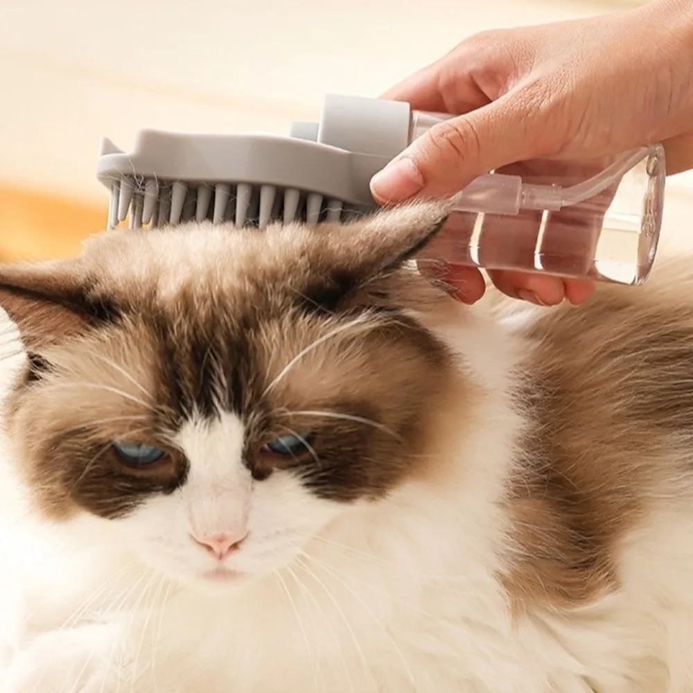 فرشاة حمام الحيوانات الأليفة من السيليكون، مقبض ناعم ومريح، فرشاة تهذيب الحيوانات الأليفة، فرشاة تدليك الكل في واحد، تنظيف القطط #4