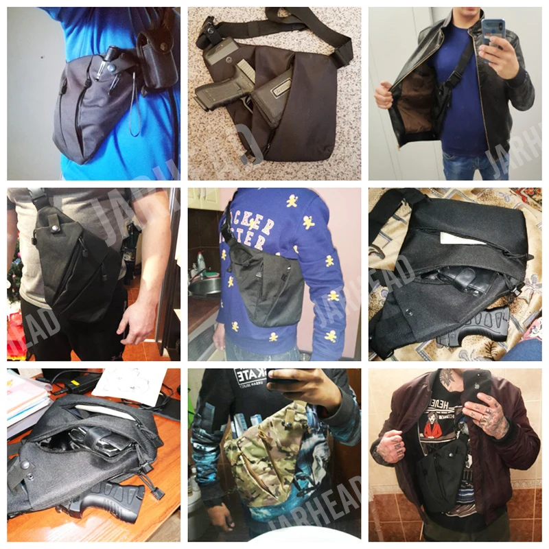 Multifunctionele Verborgen Tactische Opslag Gun Bag Holster Heren Links Rechts Nylon Schoudertas Anti-diefstal Tas Borsttas jacht