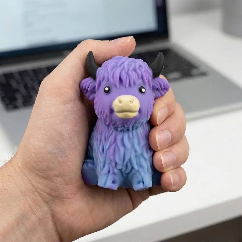 Niedlicher Yak-Stressball, langsam aufsteigendes Quetschspielzeug für Geburtstagsgeschenke, Partys, weiches Highland-Kuh-Tier-Stressabbau-Spielzeug, Büro-Stressabbau – Detail 8