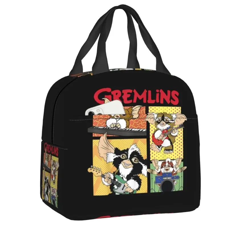 Cute Gizmo Gremlins Pattern Lunch Box Women Mogwai Thermal Cooler Food Insulated Lunch Bag Kids School Children Picnic Tote Bags