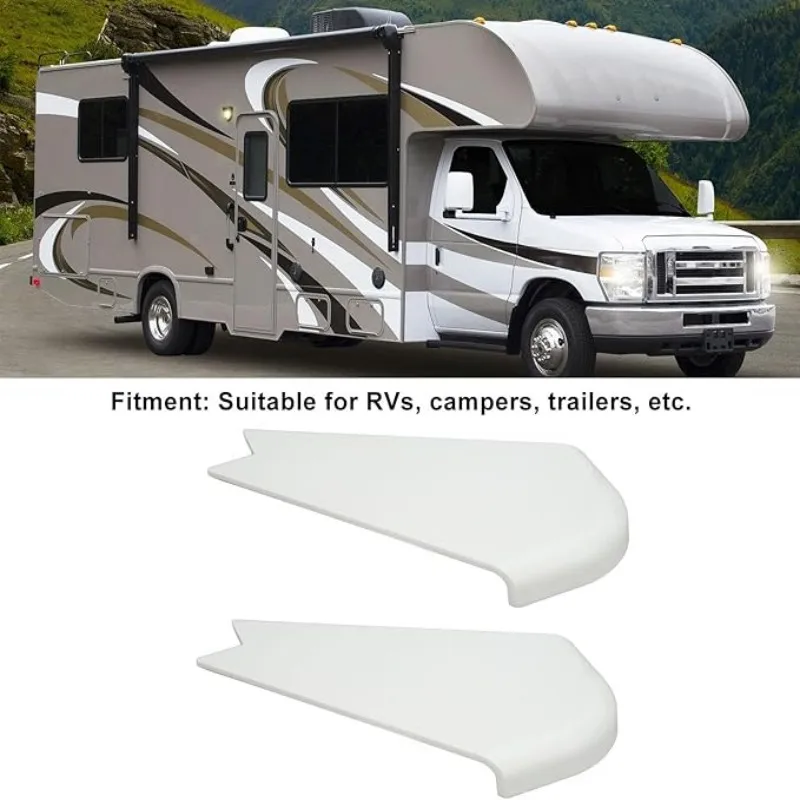 2pcs Motorhome Slide Out Corner Cover Impact Resistant ABS Plastic RV Camper Slide Out Corner Protective Cover White Black
