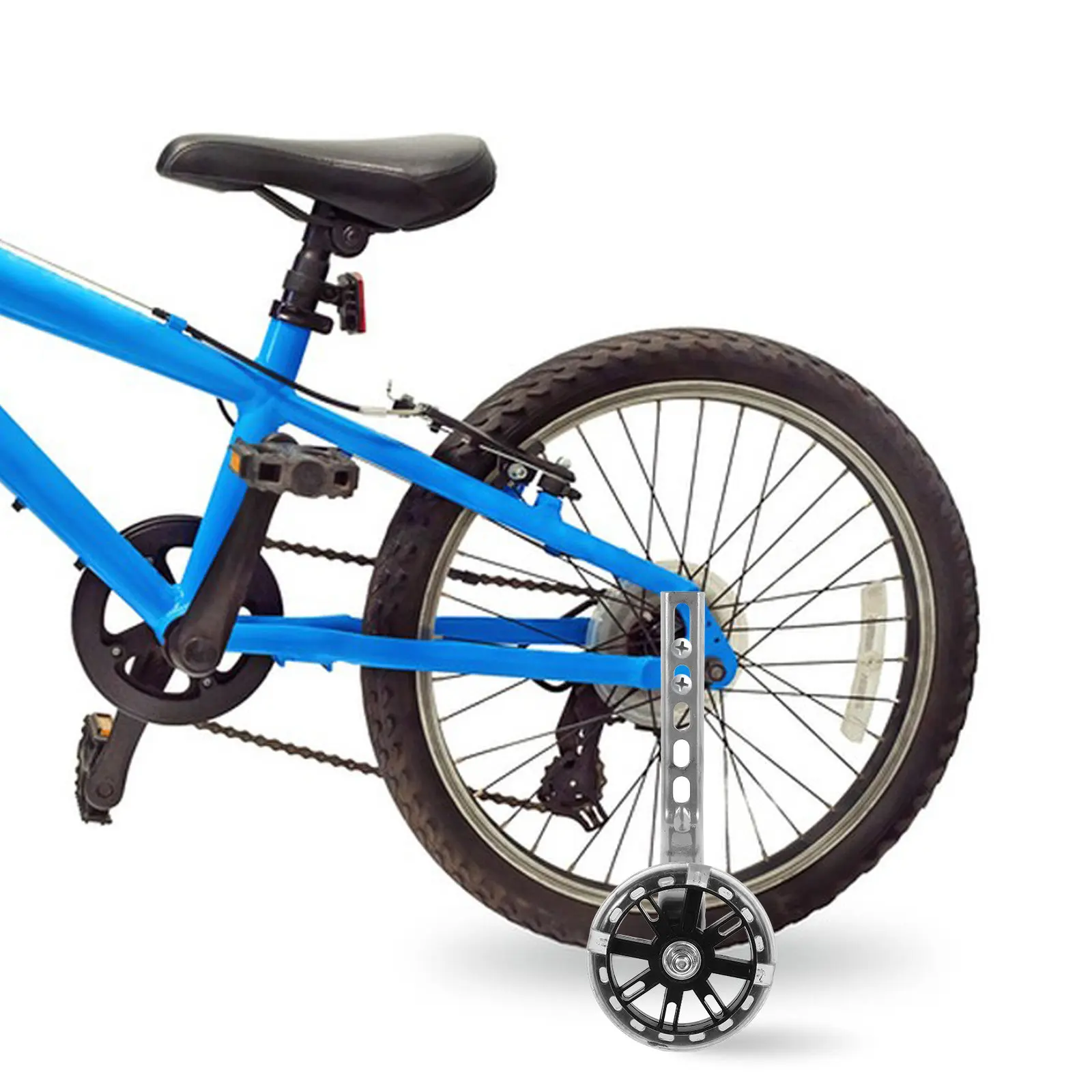 

1Set LED Illuminated Training Wheel for Bicycle Heavy Duty Stabilizer Thick Vertical Support Wide Base Anti Roll Design