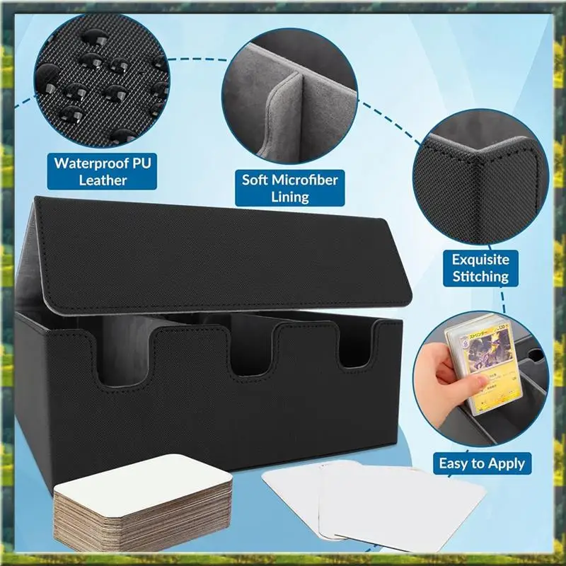 

ABGZ Card Storage Box For Trading Cards, Magnetic Closure TCG Storage Box For MTG, Yugioh, And Sports Cards Easy Install Black+G