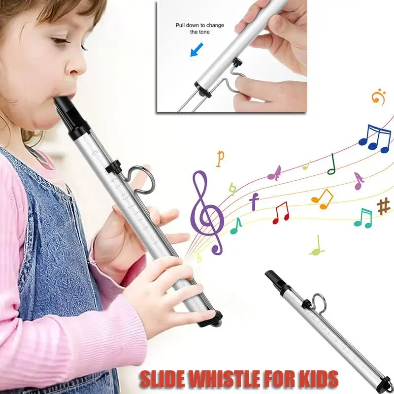 

Slide Whistle Funny Instrument Slide Flute Slide Small Music Instrument Party Favor Musical for Kids Aluminum Alloy Child Slides