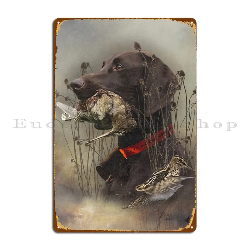 독일 단발 포인터 우드콕 사냥 금속 플라크 포스터, 인쇄 차고 만들기, 다리미 주석 사인 포스터