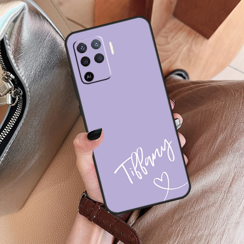 Personalised Pastel Name Case For OPPO A96 A76 A16 A17 A57S A77 A94 A74 A54 A53S A5 A9 A15 A93 A52 A72 A58 A78 A98