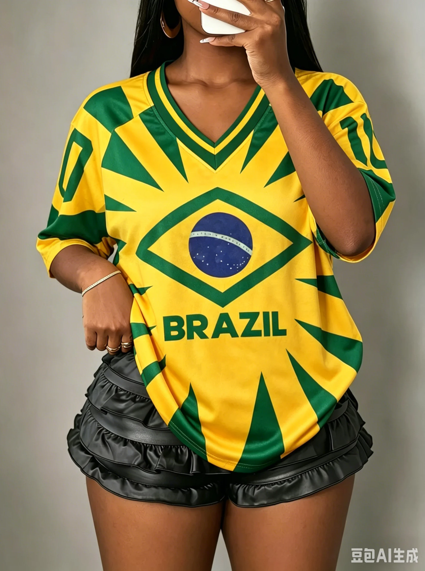 Brasil Style Flag Football Jersey Women Sports T-Shirts Soccer Jerseys Unisex Casual Graphic T Shirts Jerseys Y2K Street Tops