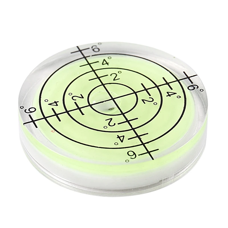 2 Pcs 32X7mm Acrylic Bullseye Bubble Level Round Level Bubble Accessories, Green