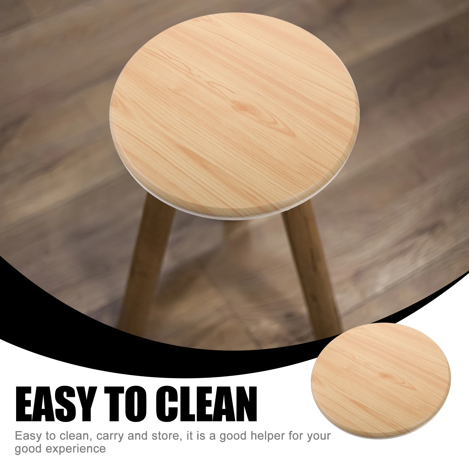 

2Pcs Wooden Stool Seat Replacement Round Wooden Chair Seat Canteen Stool Cover Dining Stool