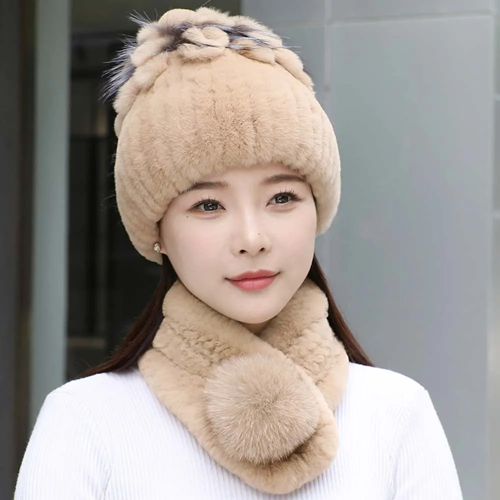 2025-femmes-hiver-tricote-bonnet-chapeau-rex-lapin-fourrure-chapeau-echarpe-ensemble-fourrure-naturelle-bonnets-femme-chapeau-femme-echarpe-ensemble