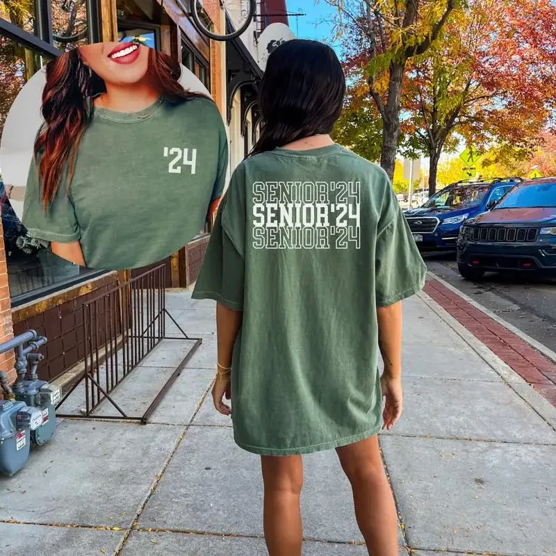 Senior 2024  Shirt Class Of T High School Graduation S For Her College Grad Graduating