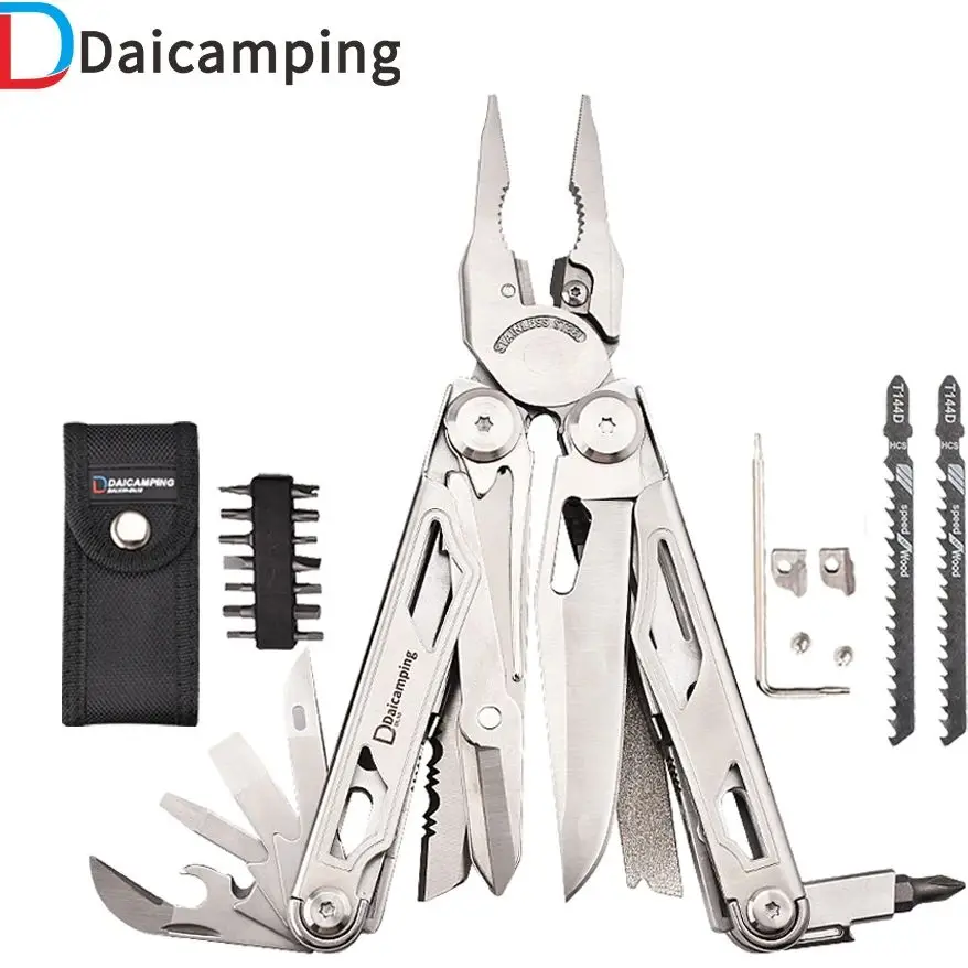 Herramienta Multiusos Plegable Daicamping DL30 DL301 DL25, Pinza Multiherramienta, Herramienta Manual EDC, Alicates Multifuncionales