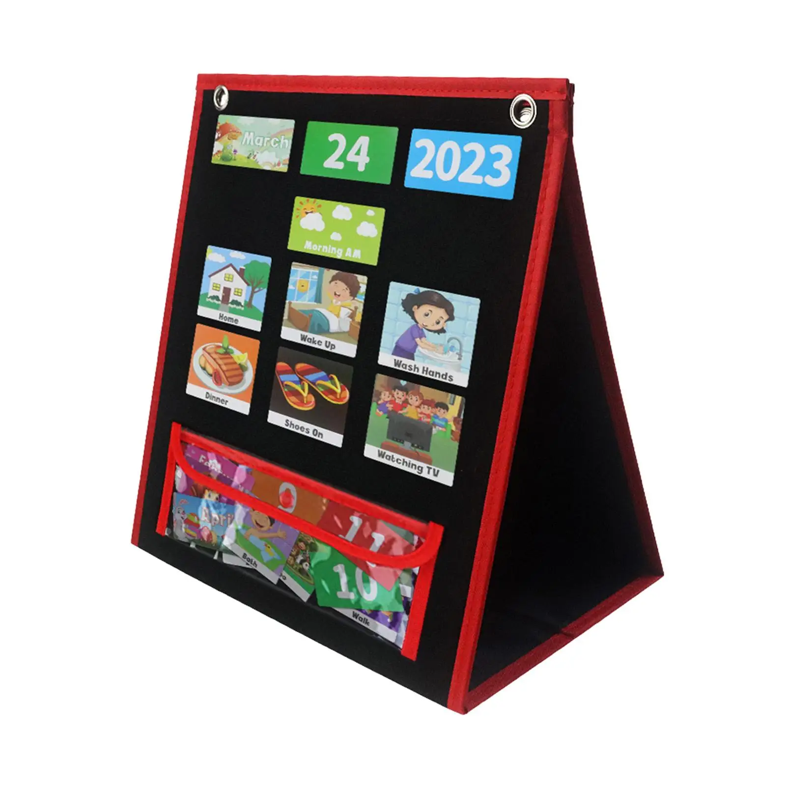 Calendario del programma visivo carte di Routine per bambini tabella tascabile del programma settimanale pieghevole riutilizzabile