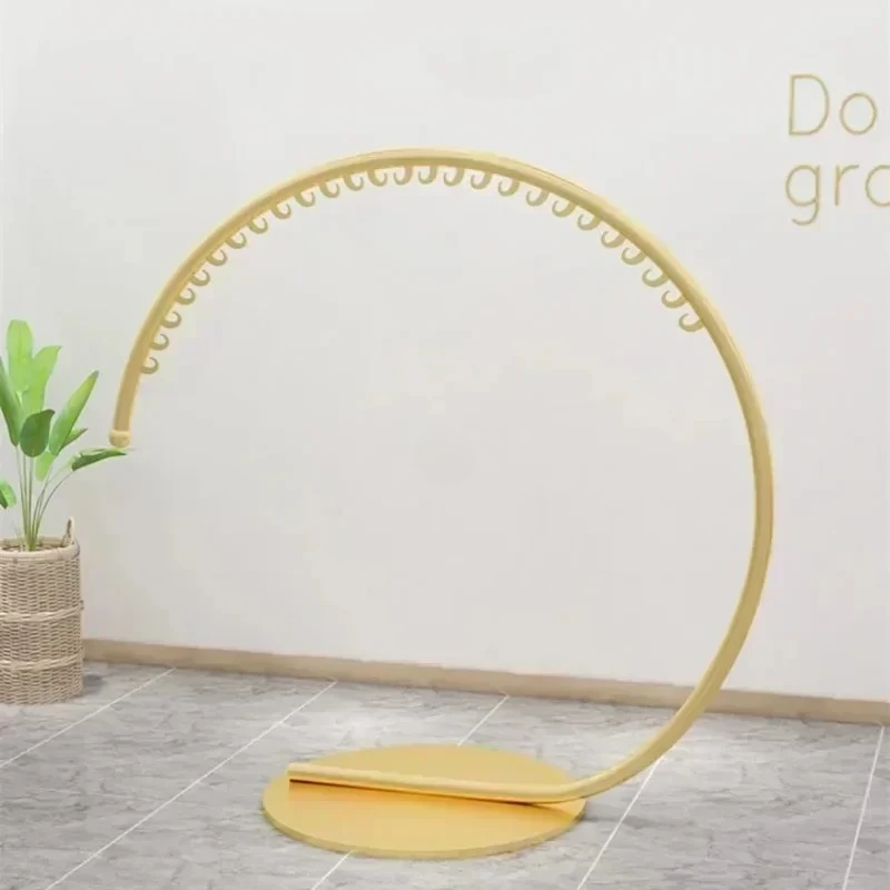 Modern Gold Coat Rack Creative Round Standing Clothes Hanger Wardrobe Display Drying Rack Floor Mount Clothing Shelf