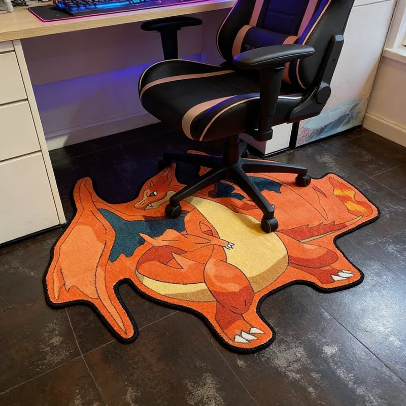 Cartoon Pokemon Plush Carpet Anime Irregular Pikachu Gengar Charizard Snorlax Eevee Lounge Rug Bedroom Floor Mat Home Decor