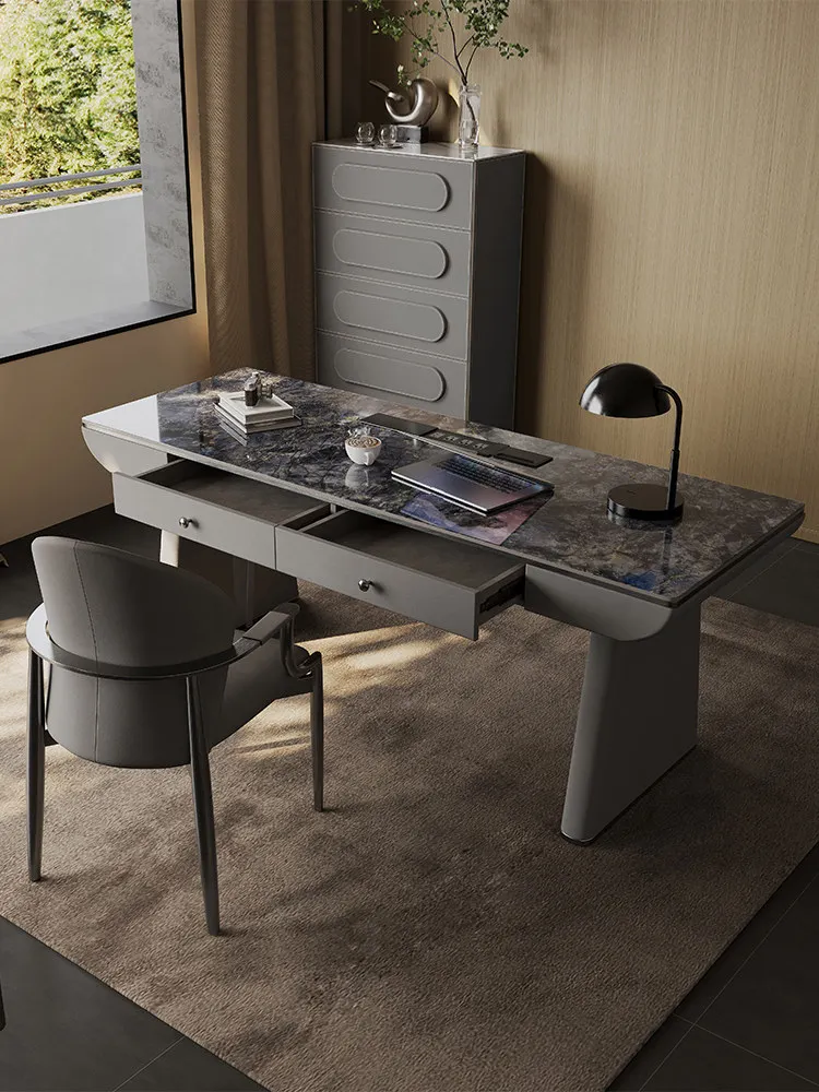 

Modern high-end study desk Home designer acrylic slate desk