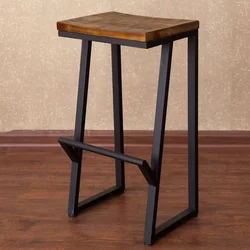 Silla de bar de madera maciza forjado, taburete alto de hierro simple y moderno, taburete creativo para restaurante, Mostrador de comedor, juego de Taburetes de bar