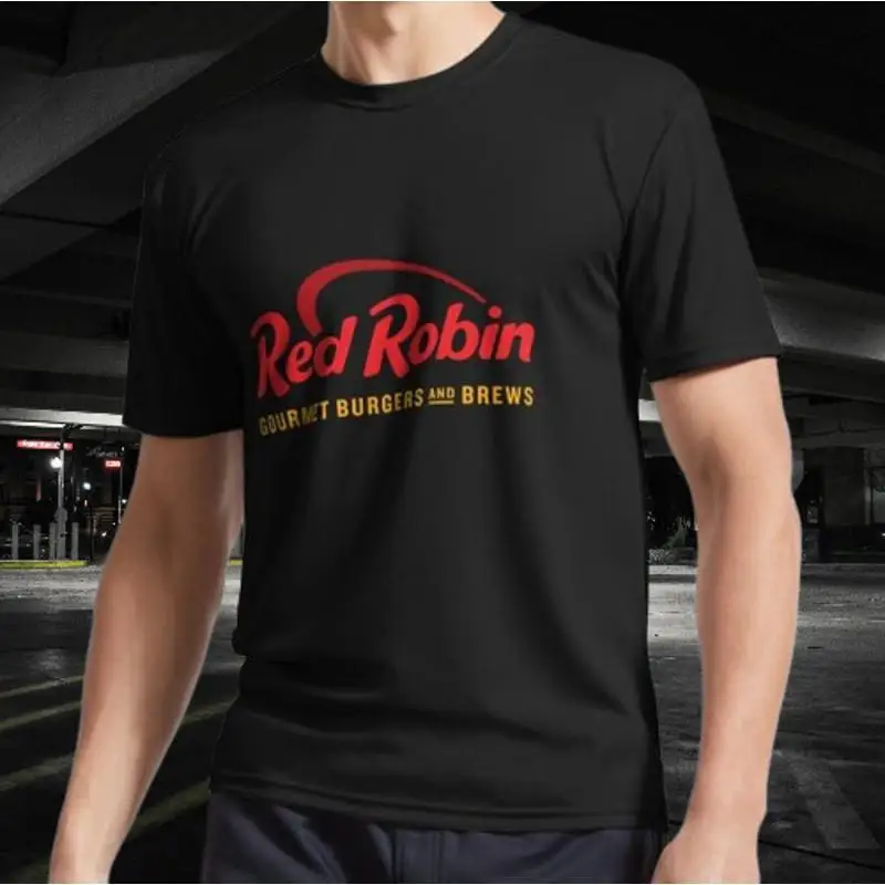 Camiseta con Logo activo de Robin Resto rojo, modo de tamaño divertido americano