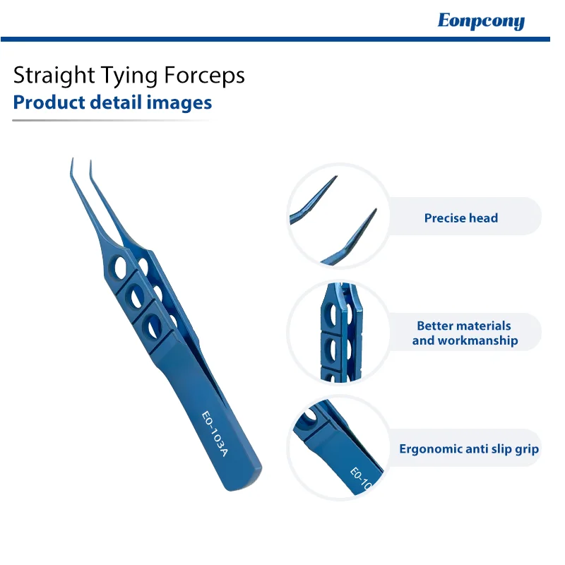 Mcpherson Angled Tying Forceps Titanium Alloy Angled Tip Ophthalmic Microsurgery Knot Tying Tweezers