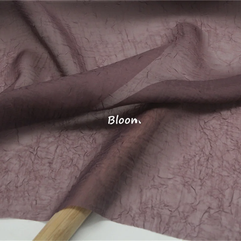 

Драпировочный полупрозрачный шифон с неровной текстурой цвета фиолетовой бобовой пасты, плиссированный, для пошива ханьфу, домашнего текстиля и подушек