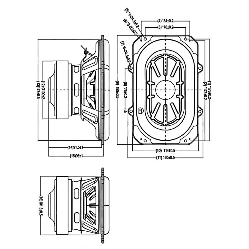 1 szt. Owalny głośnik niskotonowy Hi-Fi 3 ohm Głośnik niskotonowy Super Bass