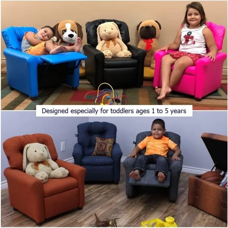 Fauteuil inclinable traditionnel pour enfants, tout-petit âgé de 1 à 5 ans, décoration d'intérieur en polyester et lin