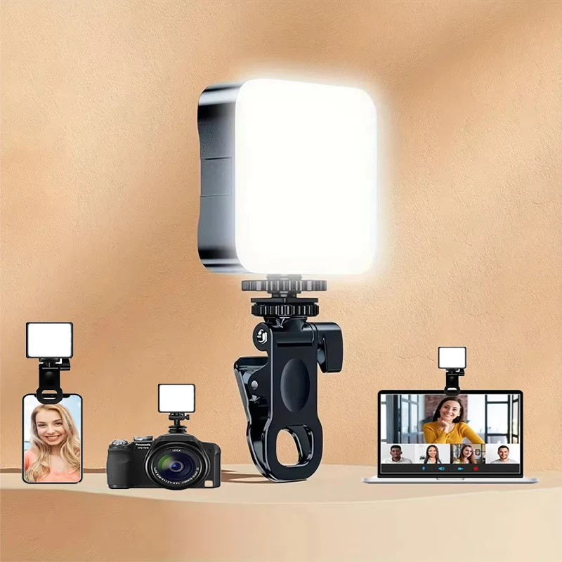 متعددة الأغراض ملء الضوء قابل للتعديل المحمولة كليب على ملء الضوء بطارية تعمل بالطاقة 3 طرق لمكالمات الفيديو ماكياج صور الإنارات