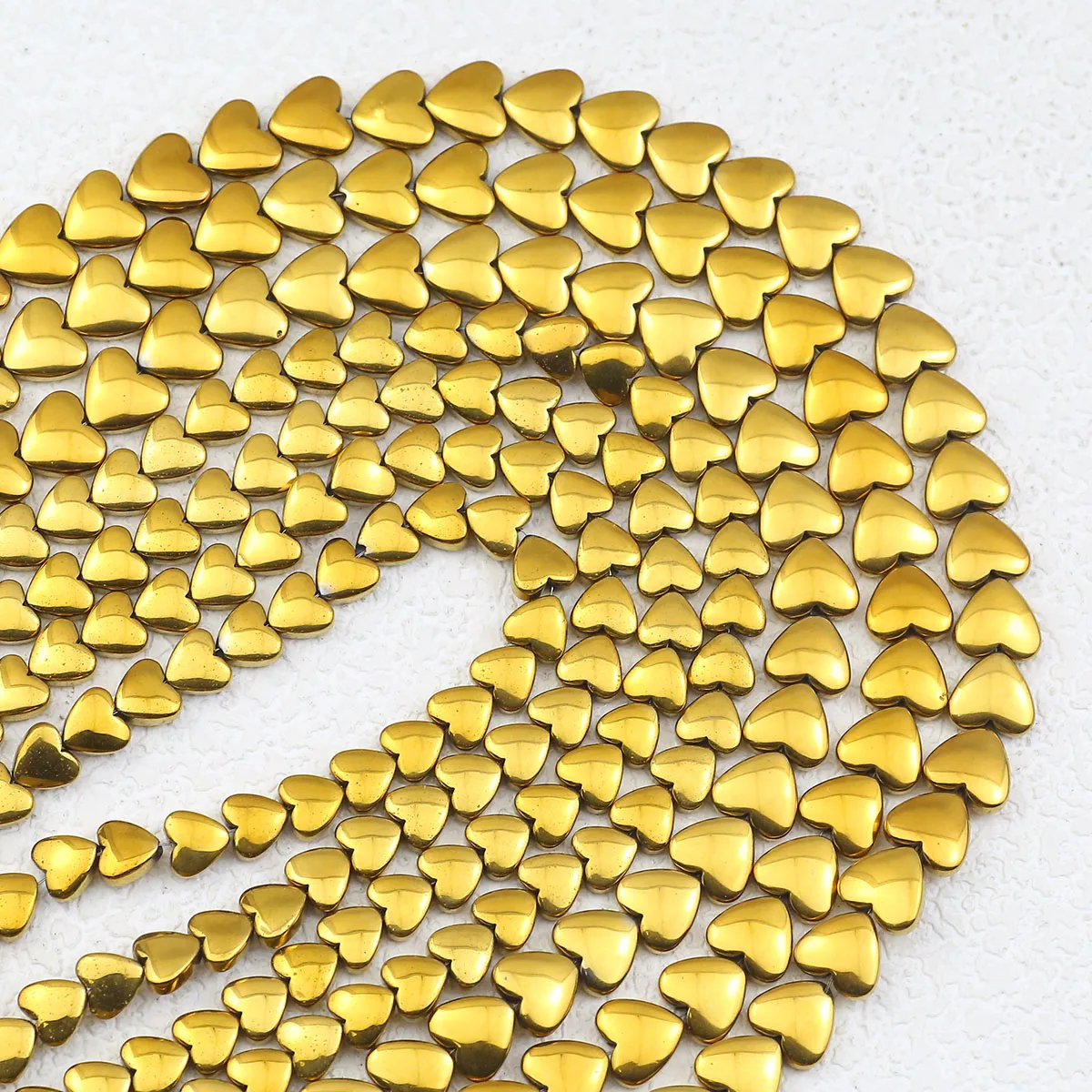 6/8mm Galvani Goldene Pfirsich Herz Vertikale Loch Hämatit Stein Lose Perlen Für Schmuck Armbänder Ohrringe DIY Zubehör